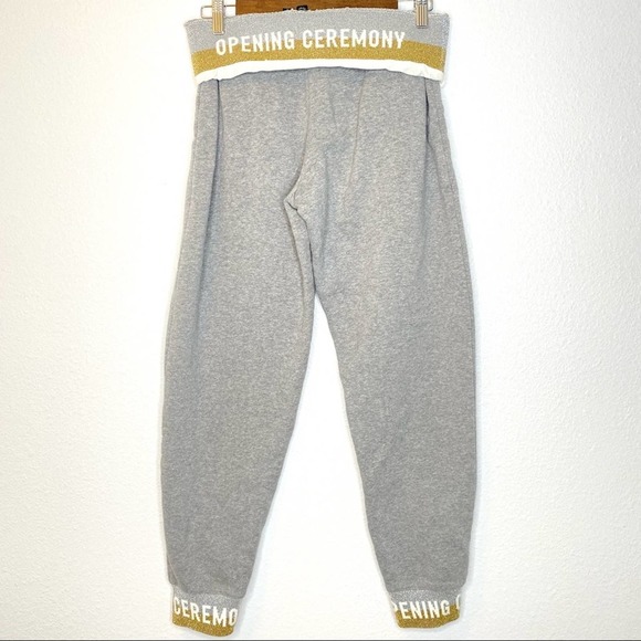 Opening Ceremony Gold & Silver Logo Glitter Trim Gray Joggers - Picture 4 of 8